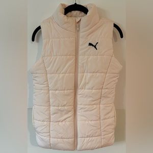 Puma Girls Light Peach Puffer Vest Size Medium 10-12